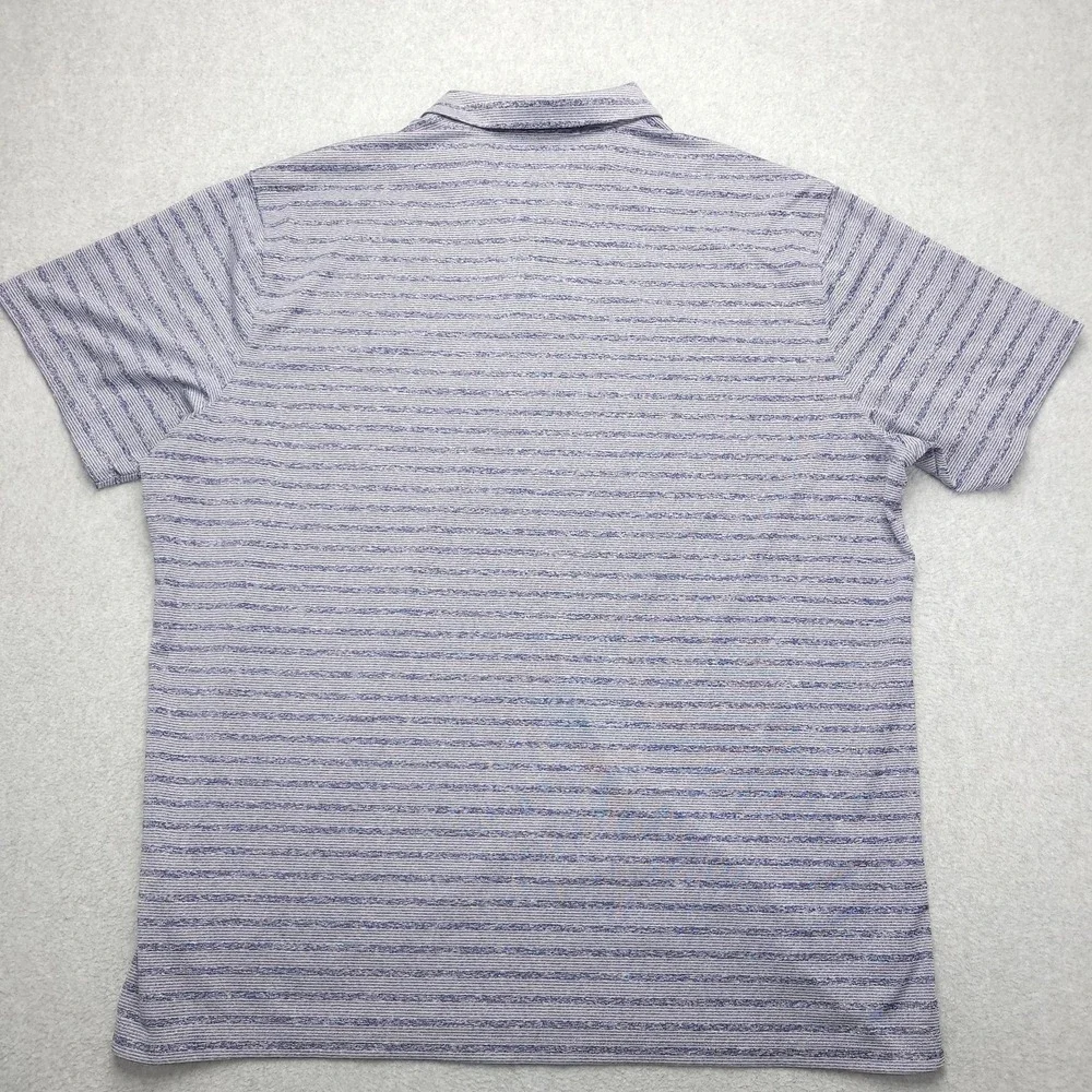 Nike Dri-FIT Polo Shirt Mens 2XL Blue Stripe‎ Golf Performance Stretch Top - Picture 5 of 11